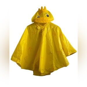 Yellow Duck Hooded Kids Rain Poncho